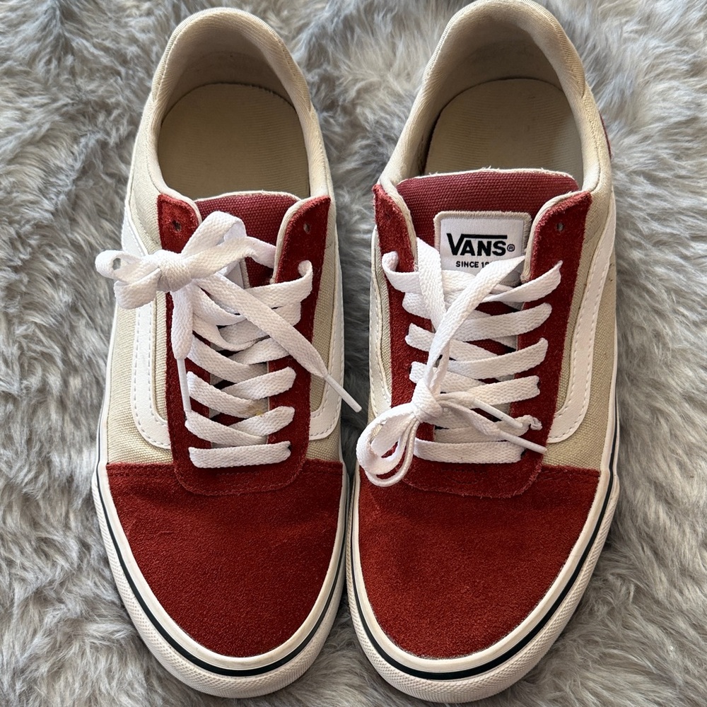 Vans Classic Red and White Low-Tops